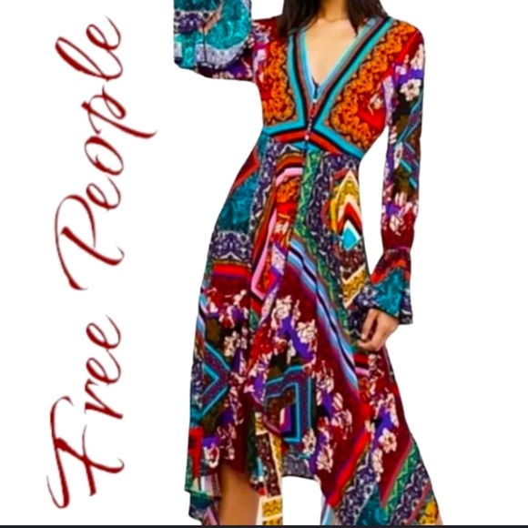 🐦‍🔥FREE PEOPLE🐦‍🔥HI/LO MIDI - Picture 2 of 11